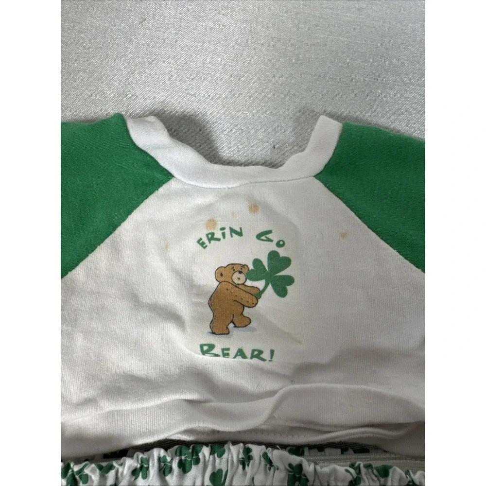 Vintage Build a Bear St Patricks Day Outfit and Shamrock Shirt‎ Shorts Set